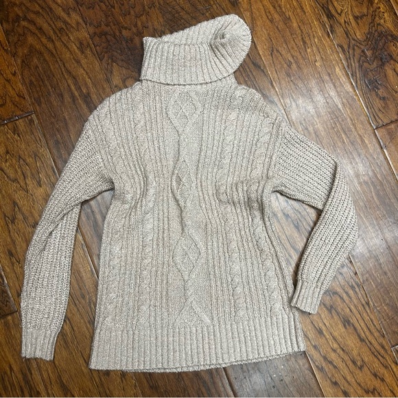 Torrid Light Brown Turtleneck Fisherman Sweater - Picture 5 of 10